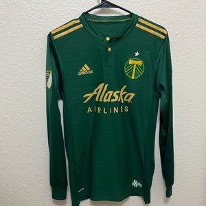 Portland Timbers Jersey, Authentic 2017 in game Home Kit, Long Sleeve